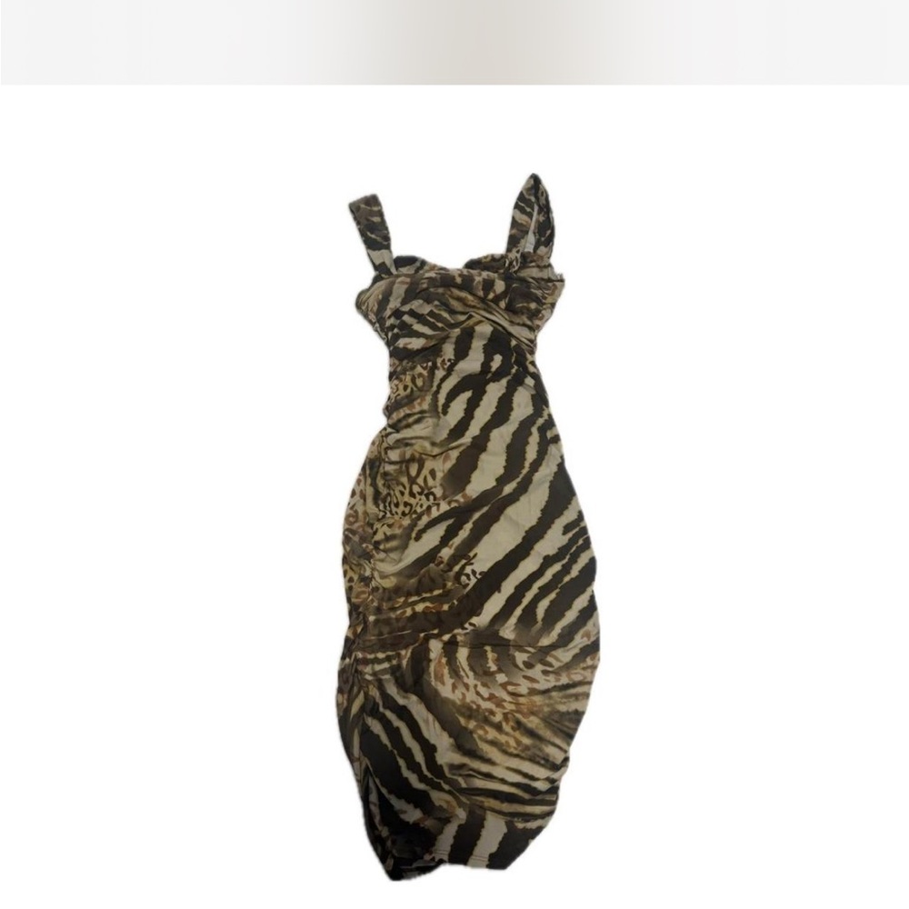 Marciano Zebra Print Midi Dress